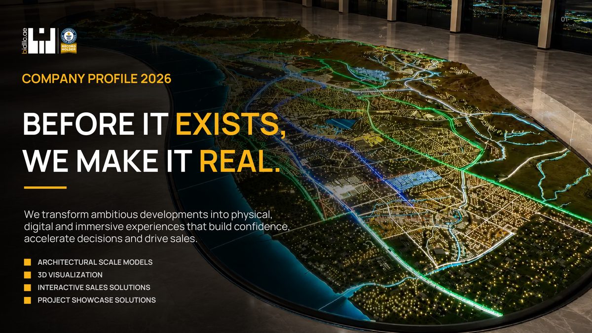 BIDllc Company Profile — page 1: COMPANY PROFILE 2026 BEFORE IT EXISTS, WE MAKE IT REAL. We transform ambitious developments into physical,